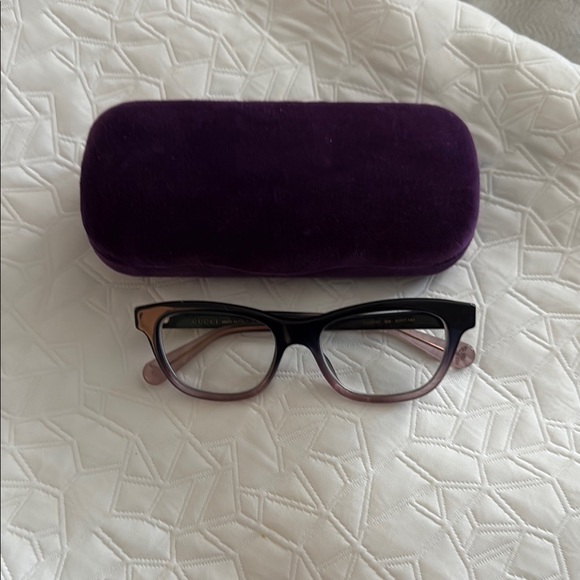 Gucci Ombré Black Purple Glasses with Case Authentic - Picture 1 of 9
